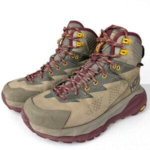 Hoka Sky Kaha Hiking Boots Shoes Brindle/Port Waterproof Women's 5.5